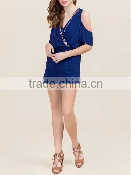 Sexy plus size embroidered club rompers for women