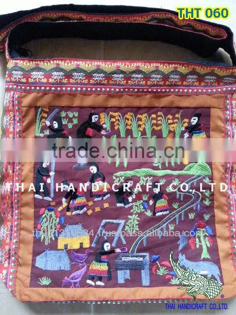Thai Embroidered HMONG Hill Tribe Tote Hand Bag