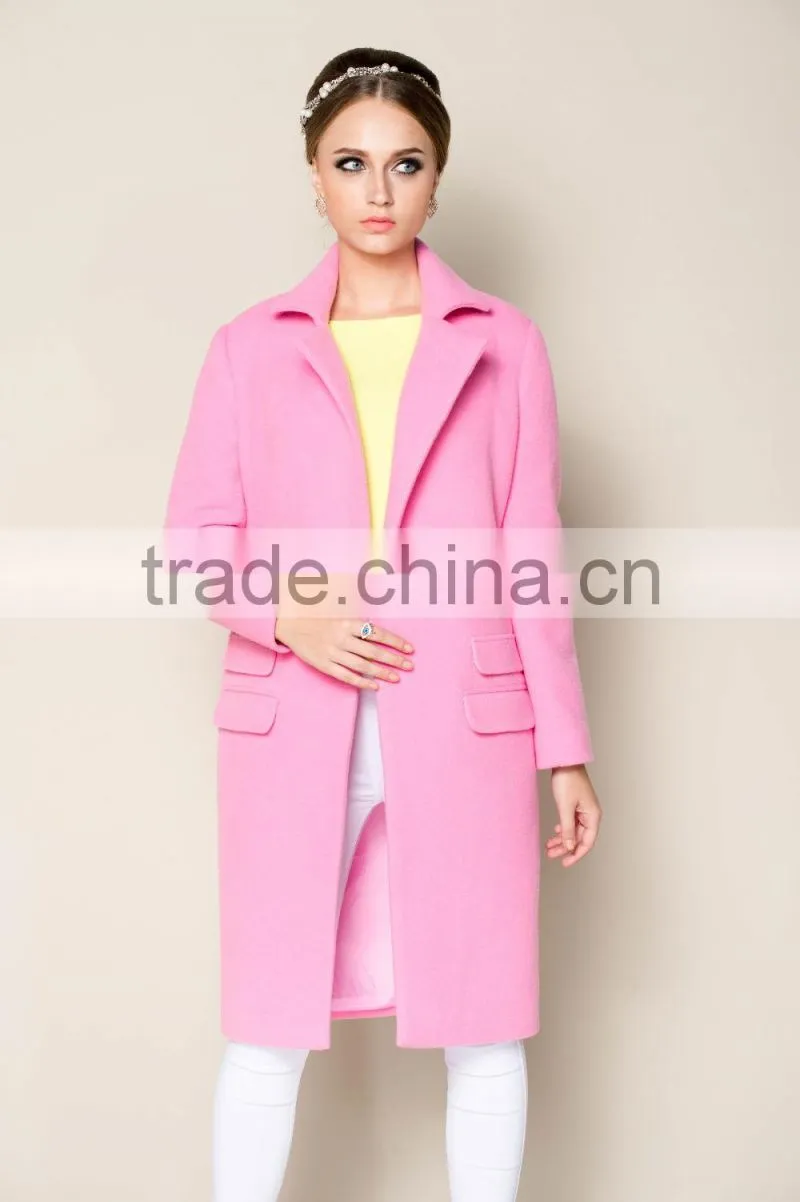 2015 winter latest trendy women thick korean green custom coat, ladies' long coat