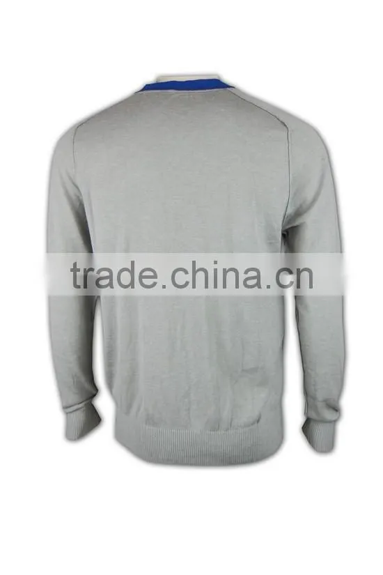 ISO9001/BSCI Manufature blank light grey acyclic varsity sweater