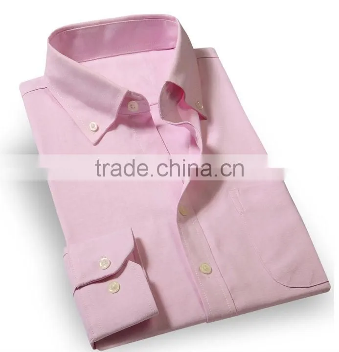 Mens Cotton CVC TC White yellow short sleeve collar Oxford Shirt