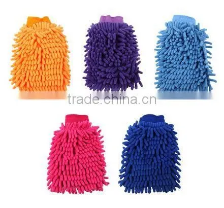 High quality waterproof 100%microfiber customized double layers coral car washing mitts/washing gloves in 2016