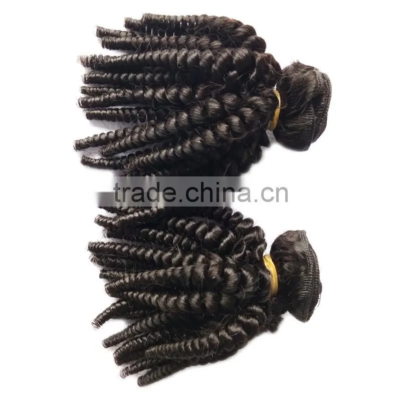 Malaysia Virgin Jerry Curly Weave Extensions Human Hair 100% Unprocessed Remy Jerry Curly Hair Weft