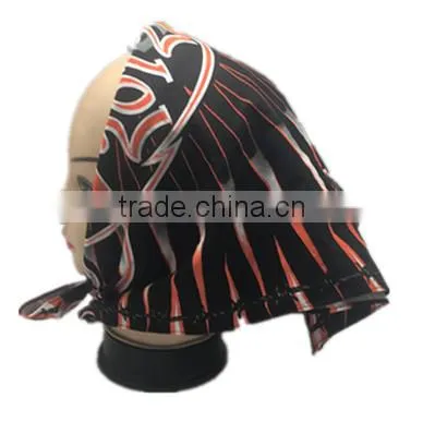 Black Bandana with Colorful Print Square Pattern Kerchief