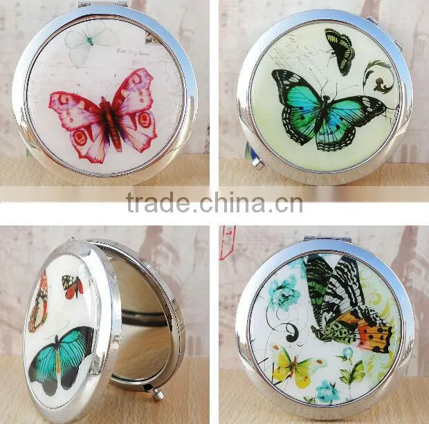 Double-sided Folding/Compact/Pocket/Make Up/Purse/Cosmetic Mirror- Butterfly