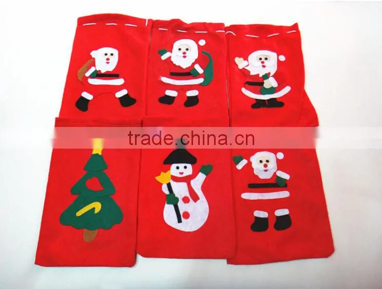 Santa Claus Christmas Drawstring Felt Bag