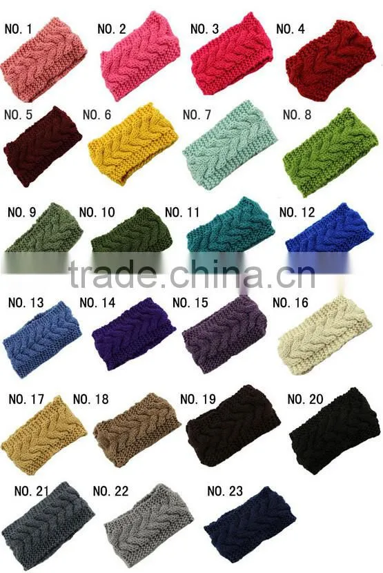 Knit Flower Headband with Multiple Colors Knit Head Warp Headband With Flower Women Knit Flower Headbands