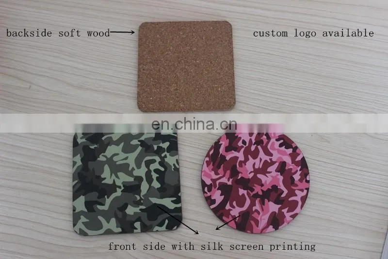 MDF coasters sublimation blank table mats wood tea coasters with custom logo
