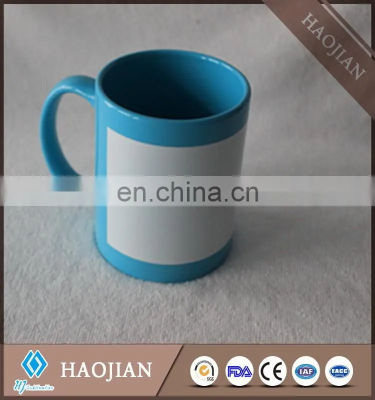 mug with decal 11oz colorful mugs with white decal panel for sublimation decal ceramic mug