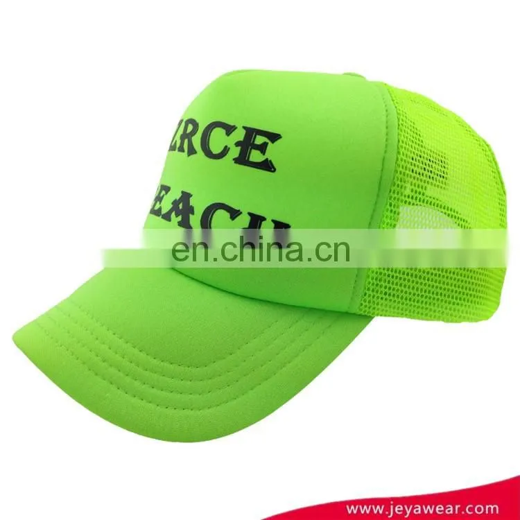 pre-curved bill trucker hat with logo printed