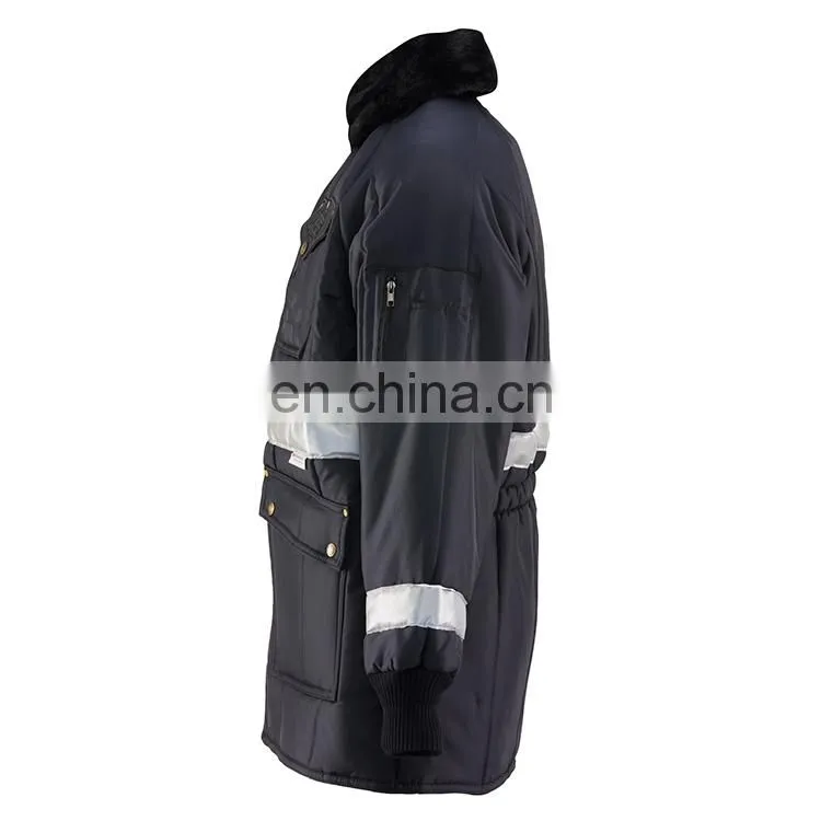 Low temperature resistant cold proof cold room freezer fleece jacket with reflector