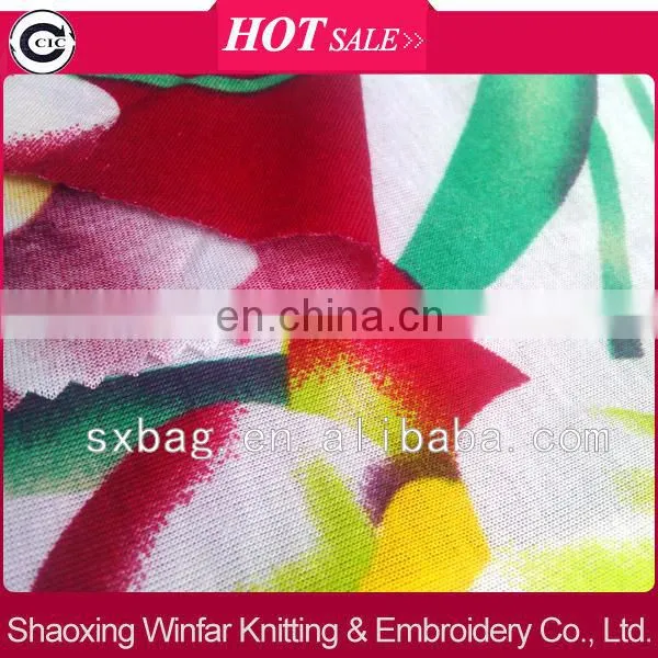 shaoxing winfar spandex knitting printed rayon bali fabric for garment