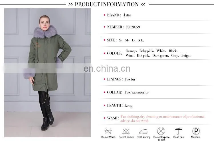 Couple style fashion long natural fur coat fur trim