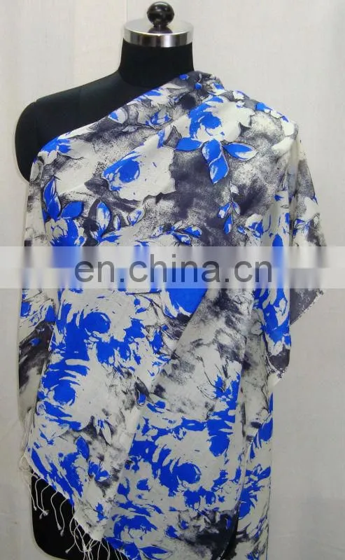Silk pashmina printed shawl 2017