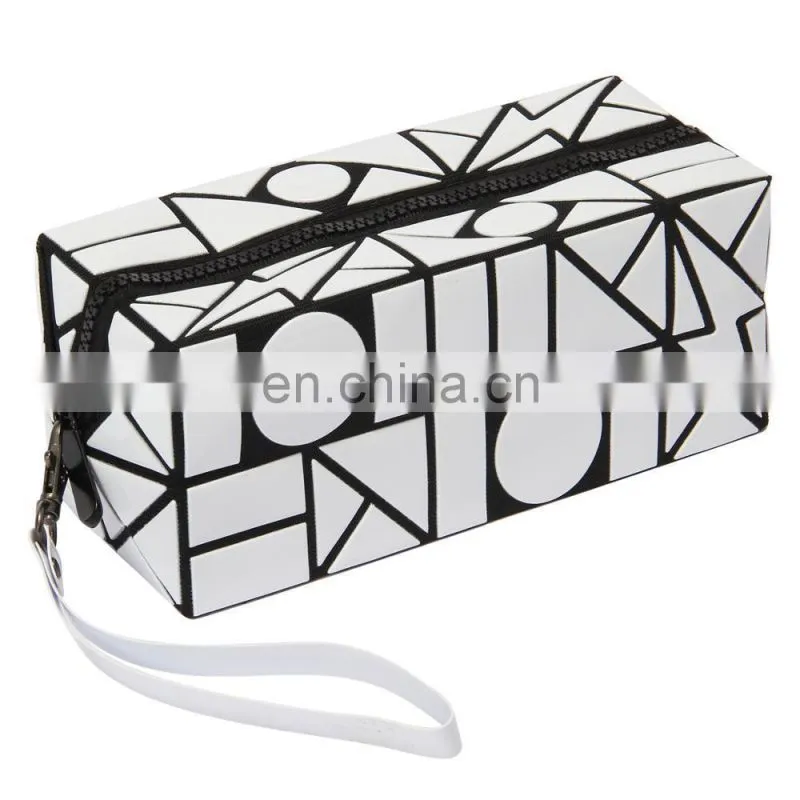 Lattice Sequined Folading Travel Makeup Pouch Bag Cosmetic With Zipper