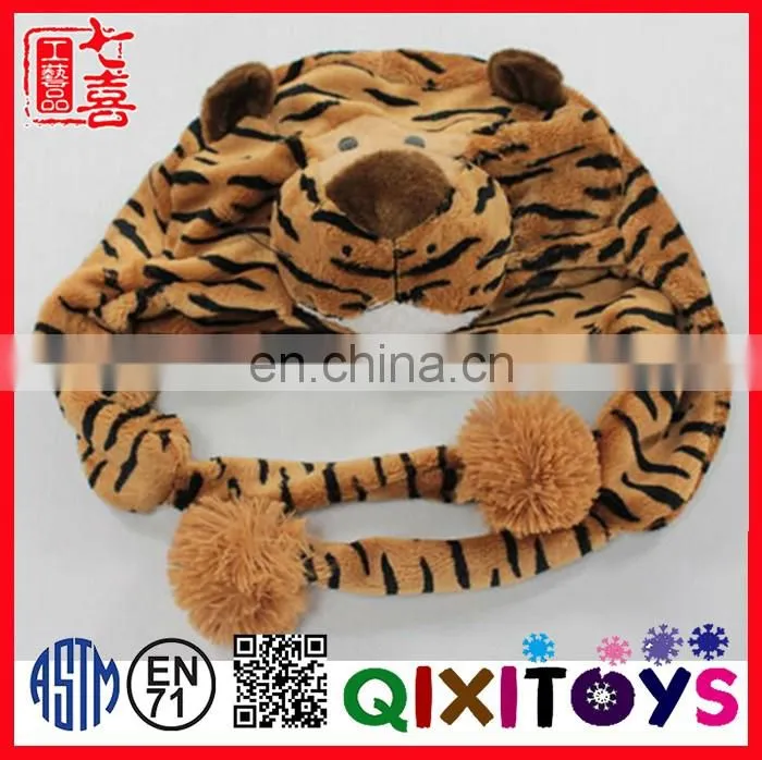 Lovely plush tiger animal shaped winter hats for kids