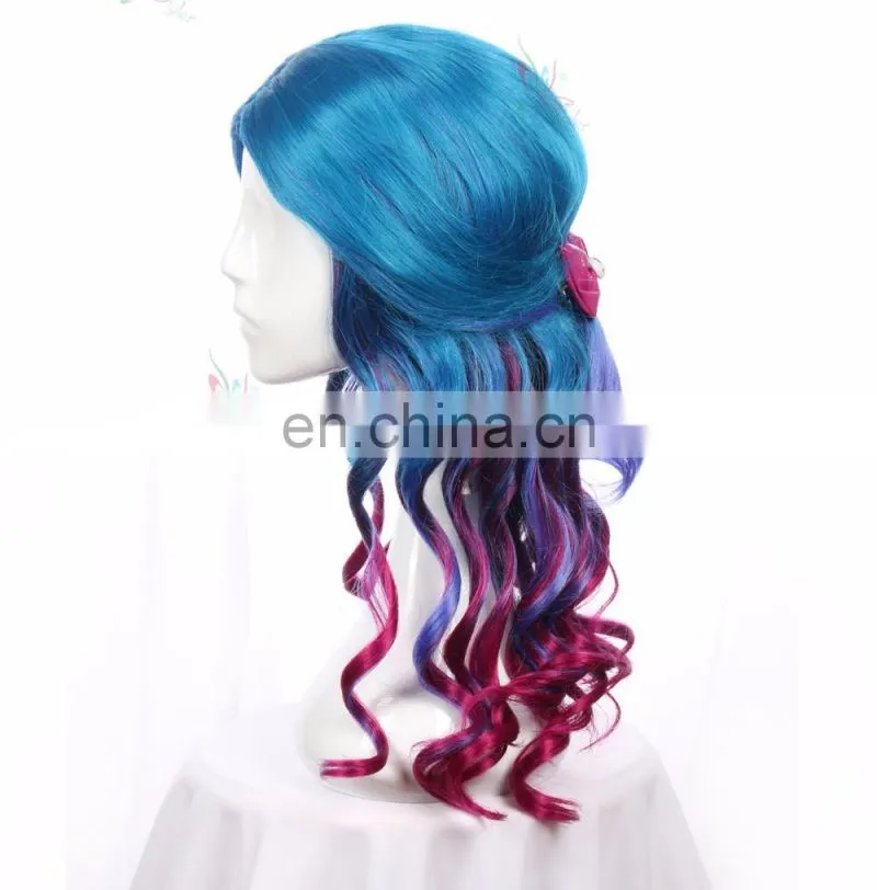 top fashionable synthetic hair deep purple wig cosplay anime wigs
