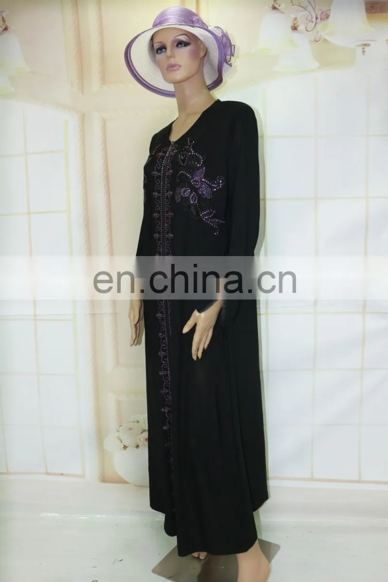 Arabic front middle zipper abaya kaftan designs