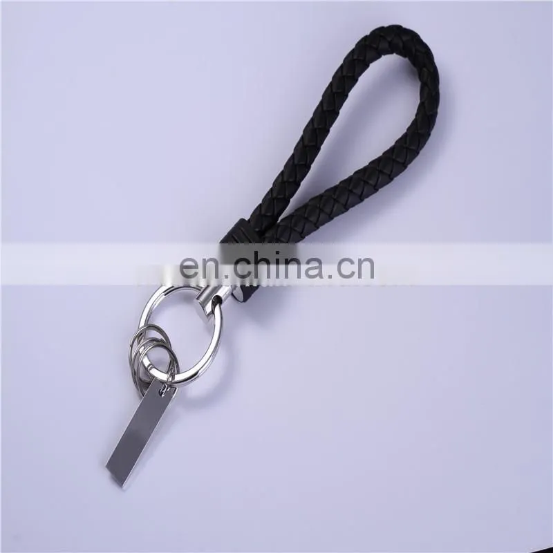 Leather Rope Keychain Manual Hand Braided Leather Rope Keyrings Handworked Practical Useful Key Ring Keychain