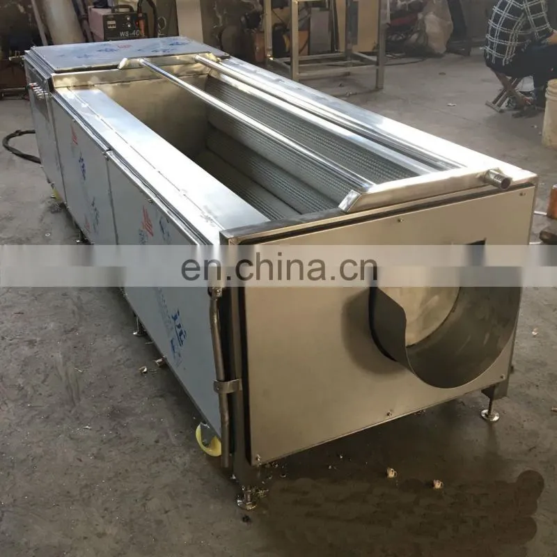 Automatic vegetable fruit brush cleaning peeling machine