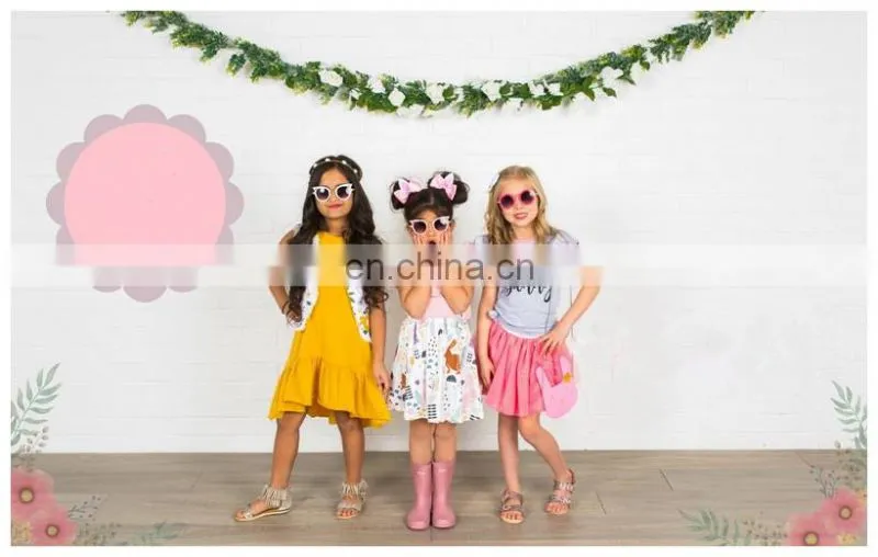 Newest fluffy sleeve 100% cotton romper baby clothes girl romper