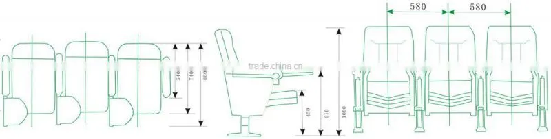 Cheap auditorium chair HJ63-L theater seat