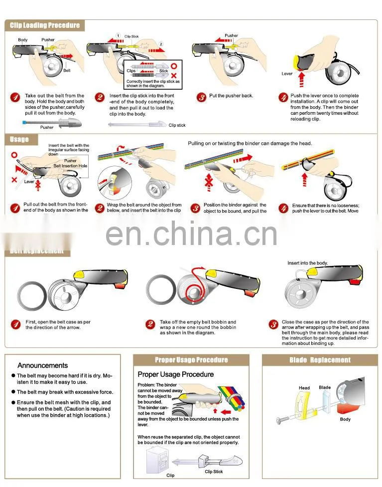 Light Duty Gun Nylon Pneumatic cable tie gun tensioning tool