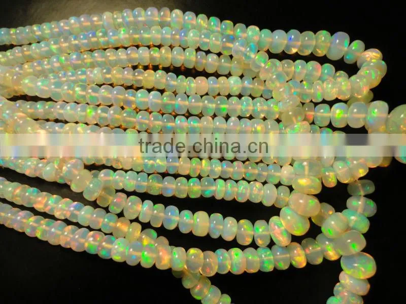 Natural Ethiopian Fire Opal oval cabochon cut beads