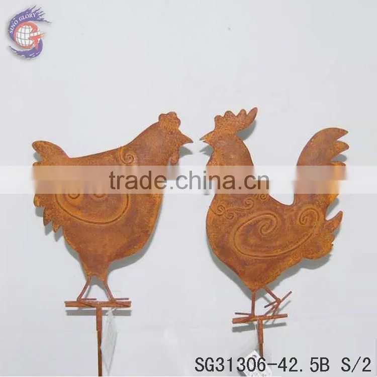Crafts of Metal chicken figurine decorations for sale
