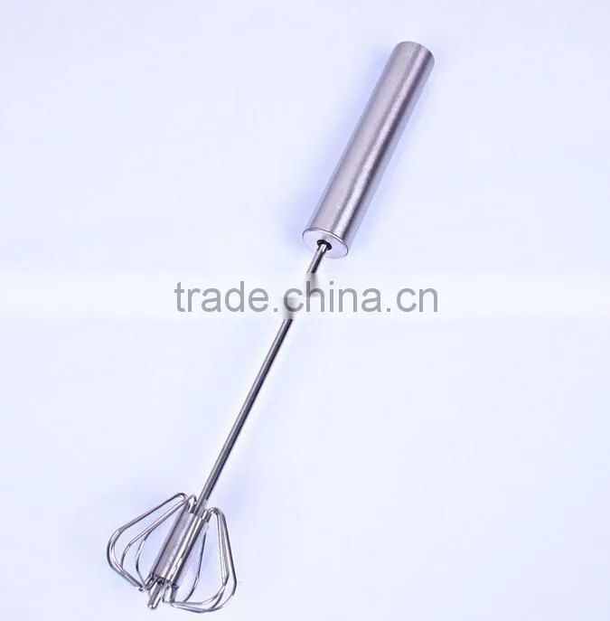 Wholesale 14'' stainless steel egg whisk hand push mixer hand pressing down semi automatic egg whisk beater