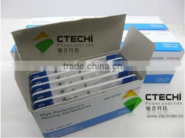 hearing aid battery A312 A10 A675 A13 1.4V coin cell