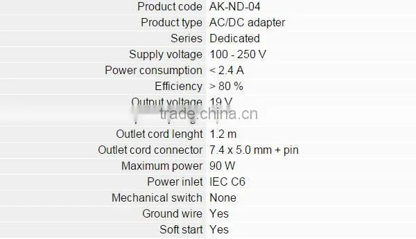 Power Adapter AK ND 04 19V 4.74A 90W