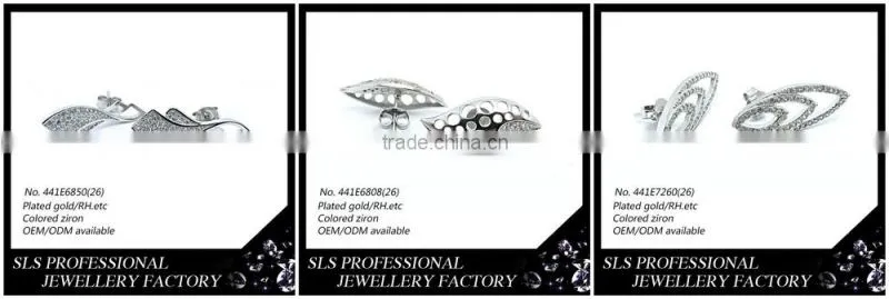 2015 fashion new designs push/screw back earring and round zirconia prong earring for men's charming