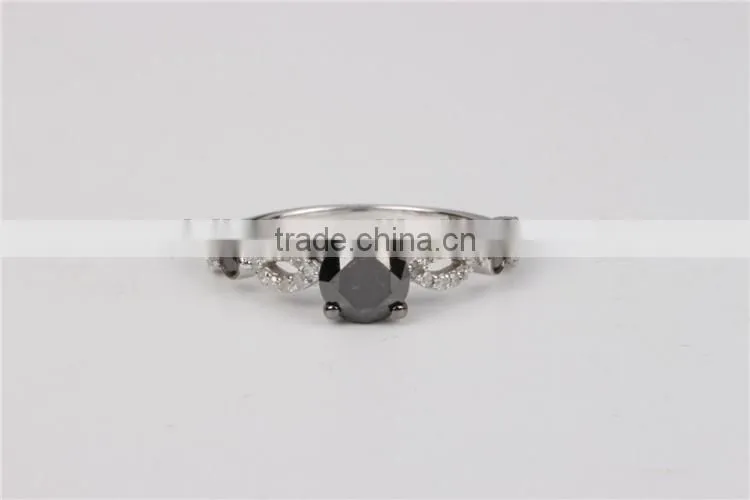 10k gold black diamond jewellery luxury engagement ring set for lady