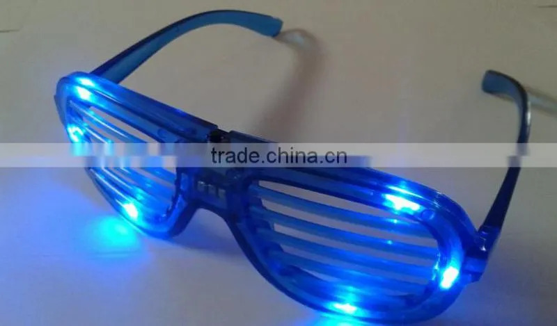 plastic red blue led Cute Shutters Shape LED Flash Glasses For Dances / Party Supplies Decoration