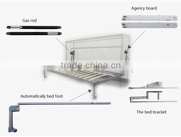 saving hidden wall bed,folding wall bed,wall bed with cabinet(SZ-WBA90-C )