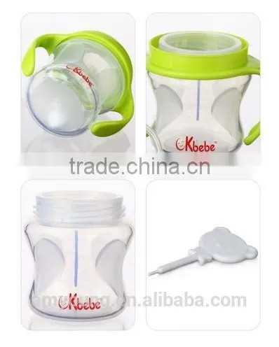 China Supplier Babyflaschen Wide Neck Glass Bebek Bottle 150ml/5oz Silicone Baby Feeding Bottle BPA Free A-1106 G