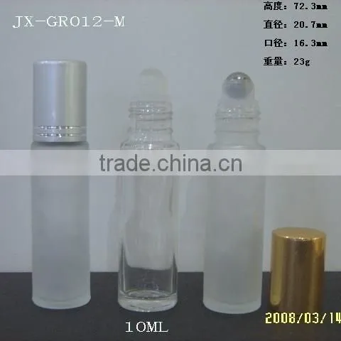 10ML White Frosting Glass Perfume Bottles with Golden Cap roll-on Refillable Fragrance & Deodorant bottle