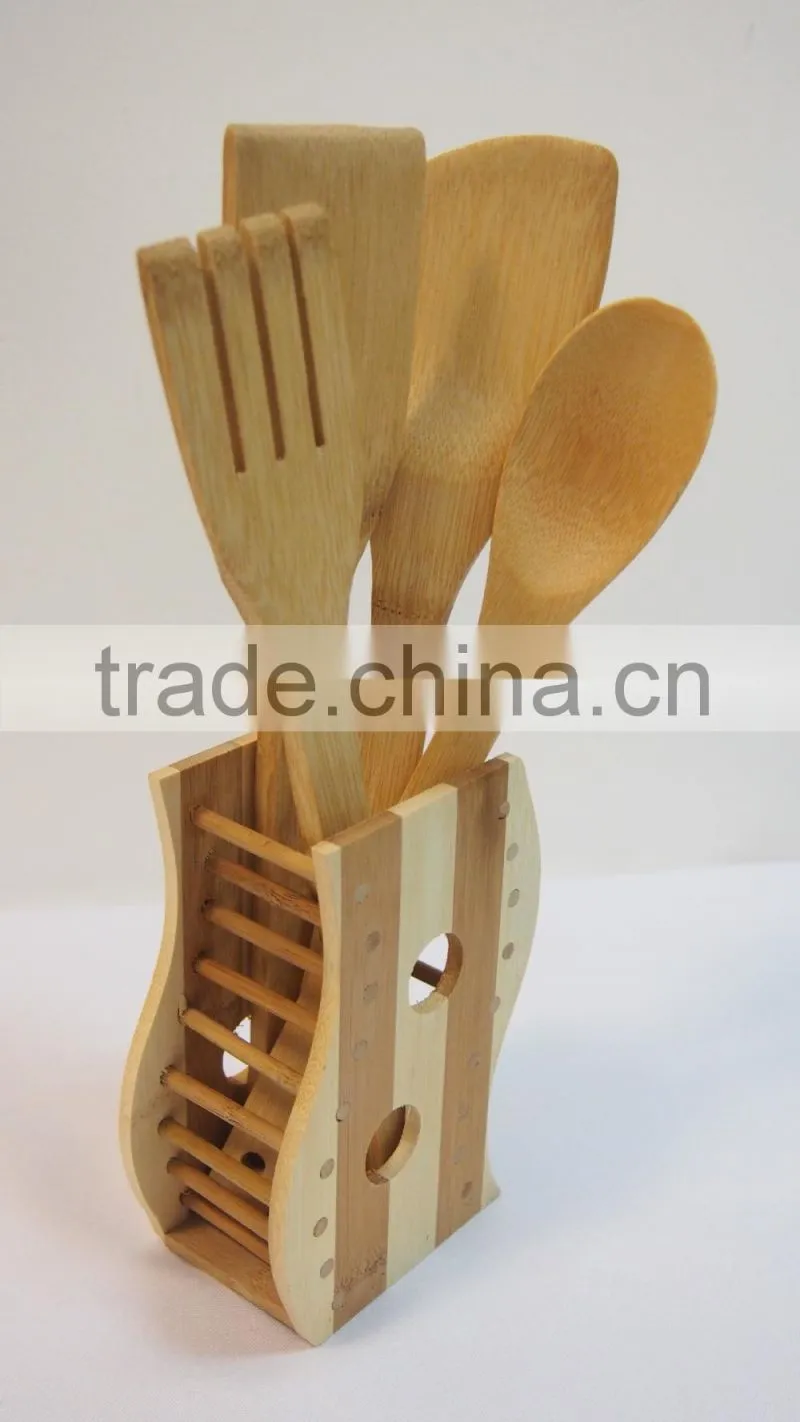 factory Wholesale nature bamboo kitchen tool set