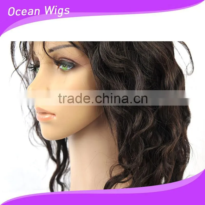 human hair lace wig, body wave, 20", natural color
