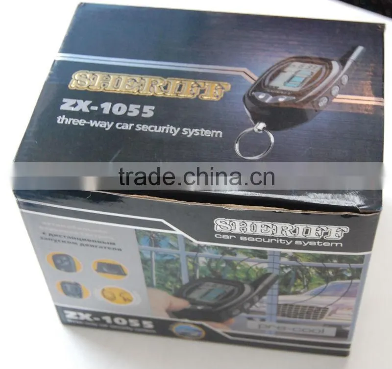 LCD remote starter sheriff car alarm system ZX-1055