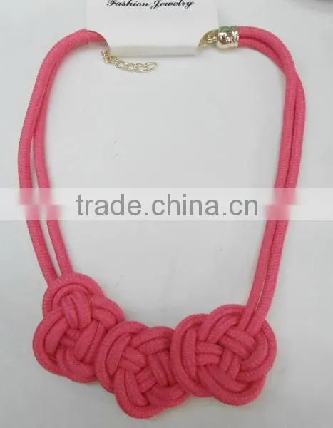 Neon colored braided fashion rope handmade necklace