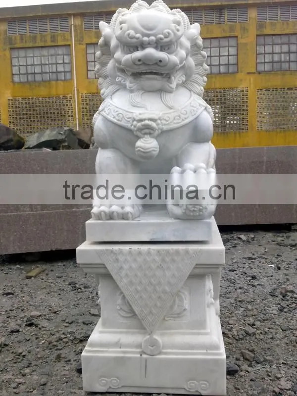 white marble lion sculpture
