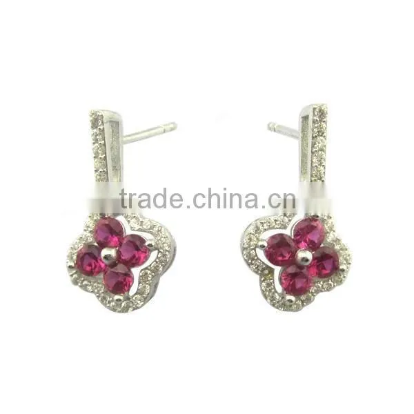 Newest Design Shining Red Corundum Jewelry Set