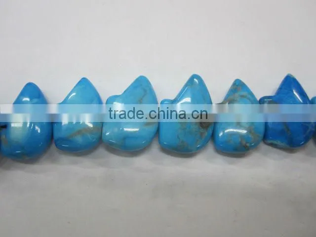 Offer 13x 18mm Dyed Blue Turquoise bear beads