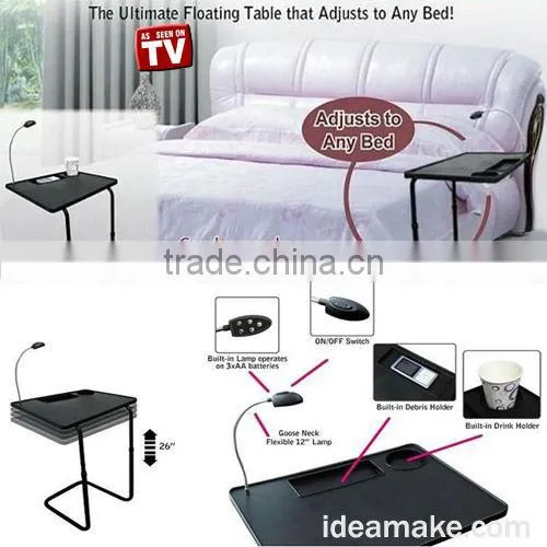 Bedside Table As Seen On TV,built in LED Lamp,Adjusts to any bed