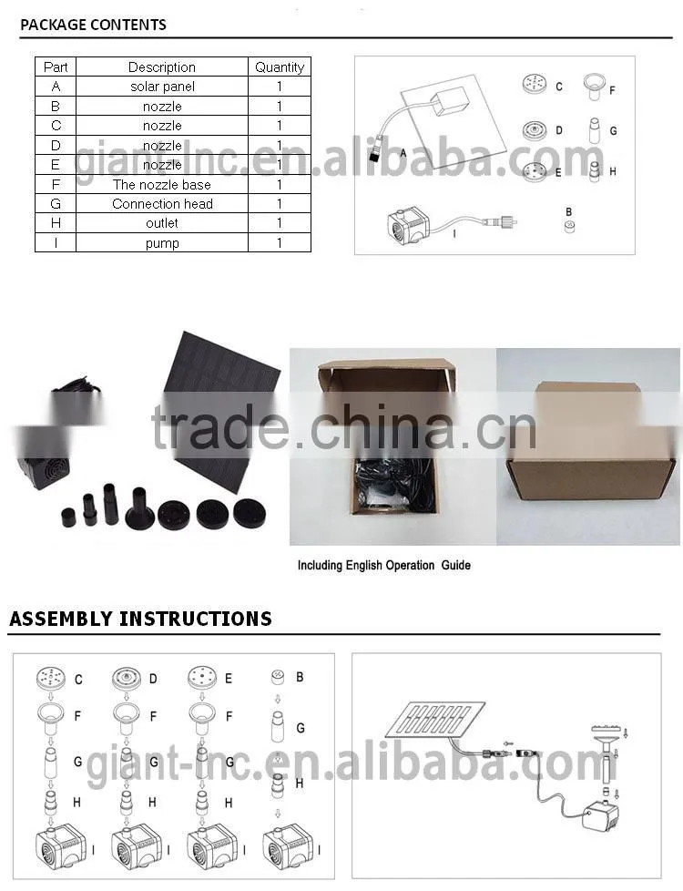 Solar Submersible Pump 9V Water Pump