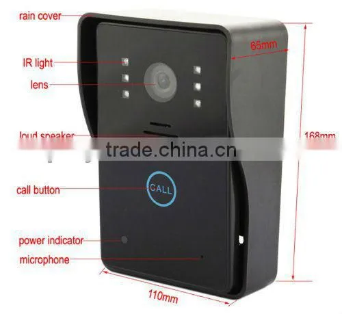 Clear Night-viewing 2.4GHz 7 Inch TFT Digital Wireless Video Door Phone