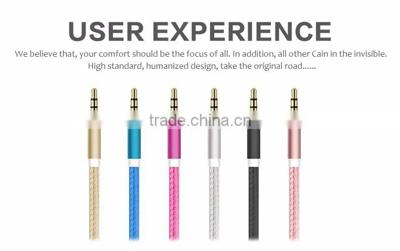 3.5mm Aux Cable Jack to Jack Gold Plated Universal Audio Cable Male to Male for Car for iPhone Beats' headphone