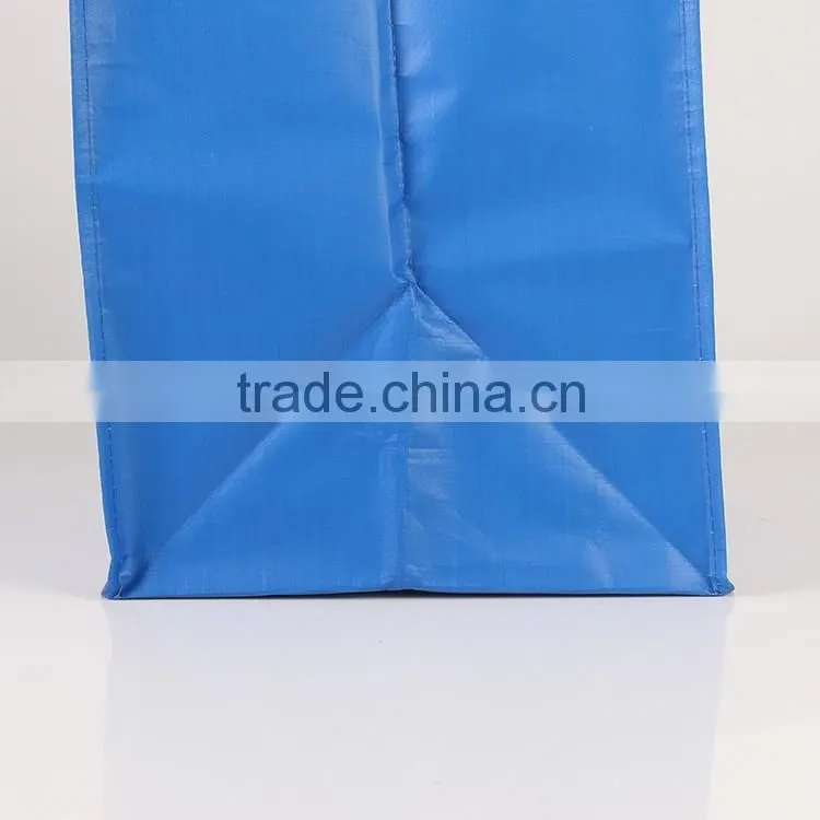 PP woven fabric with lamination shopping bag ,PP woven material handle ,with CMYK printing